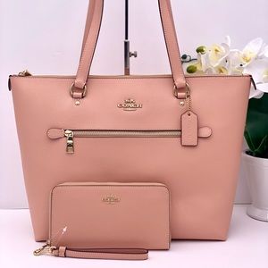 coach gallery tote pink